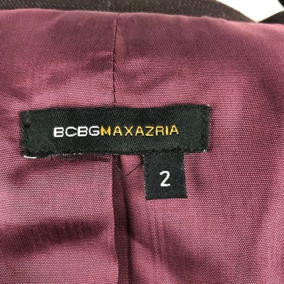 BCBGMaxAzria Cool Dark Brown Blazer Long Overcoat Jacket Size 2 - Picture 8 of 8